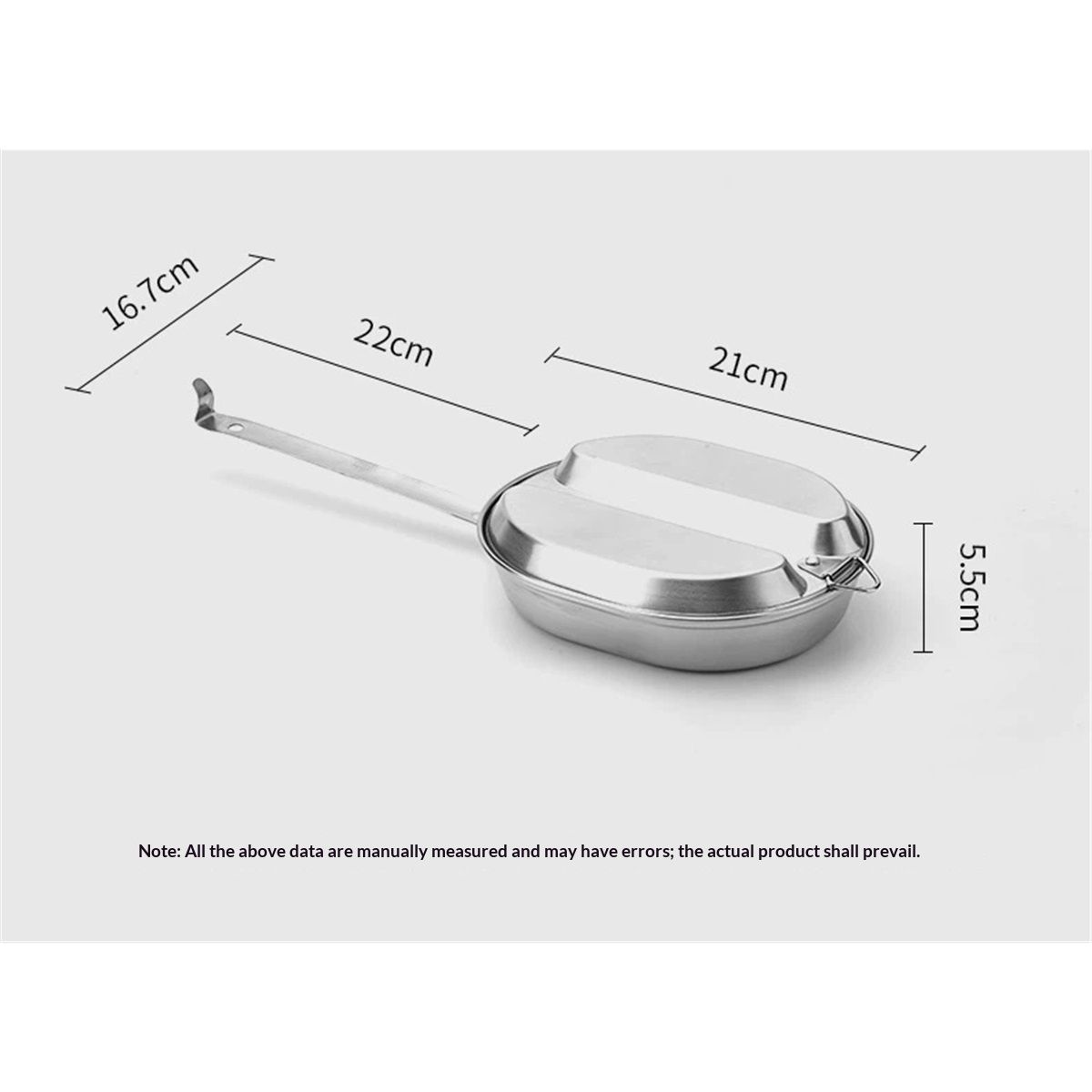 304 Stainless Steel Mess Kit Plate Set Type Outdoor Camping Hiking Picnic BBQ Beach,Stainless Steel Camping Lunch Box with Handle โ image 5