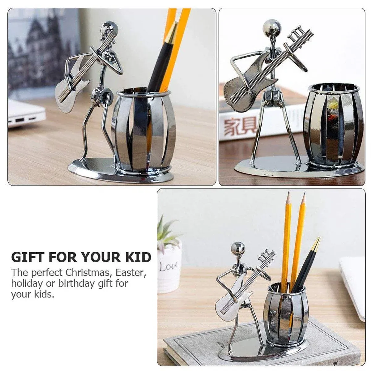 Vintage Iron Band Musical Pencil Holder Home Office Decorative Desk Ornament โ image 4