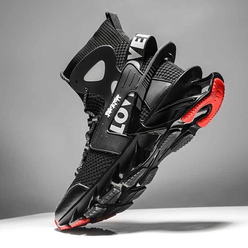Men'S Casual Shoes Blade Style Shoes Breathable Sports Shoes Shock Absorbing - Black - Size 43 β image 2