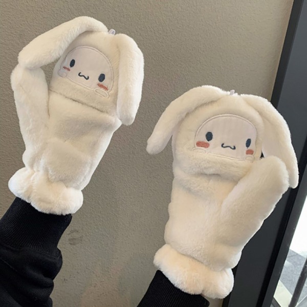 Sanrio Cinnamoroll Kawaii Flannel Gloves Y2k Harajuku Style Soft White โ image 2