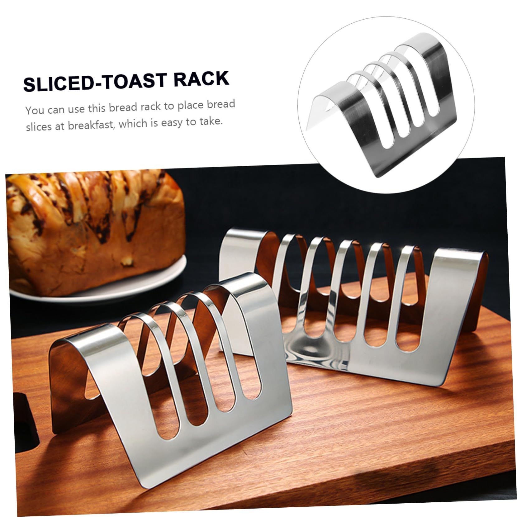 Bread Rack Tableware for Bread Kitchen Supplies Cooling Rack for Sliced-toast Mini Containers Sandwich Rack for Toaster Stainless โ image 3