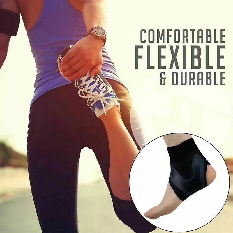 1pc Ankle Support Brace, Elasticity Adjustment Foot Bandage, Sprain Prevention Fitness Band XL Black — image 4