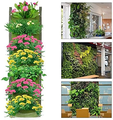 28x100cm Black and Green Vertical Garden Planter Bags Set of 2 - Plant Grow Bags for Vegetable Garden Plant Tower — image 5