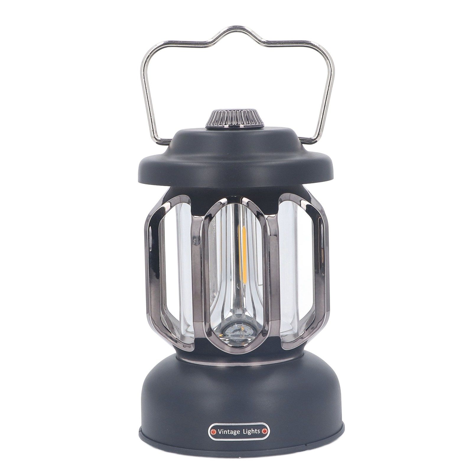Retro Camping Lantern Vintage Camping Lamp Type C Rechargeable 3 Modes Dimmable with Hook Waterproof LED Tent Lamp for Garden Black โ image 4
