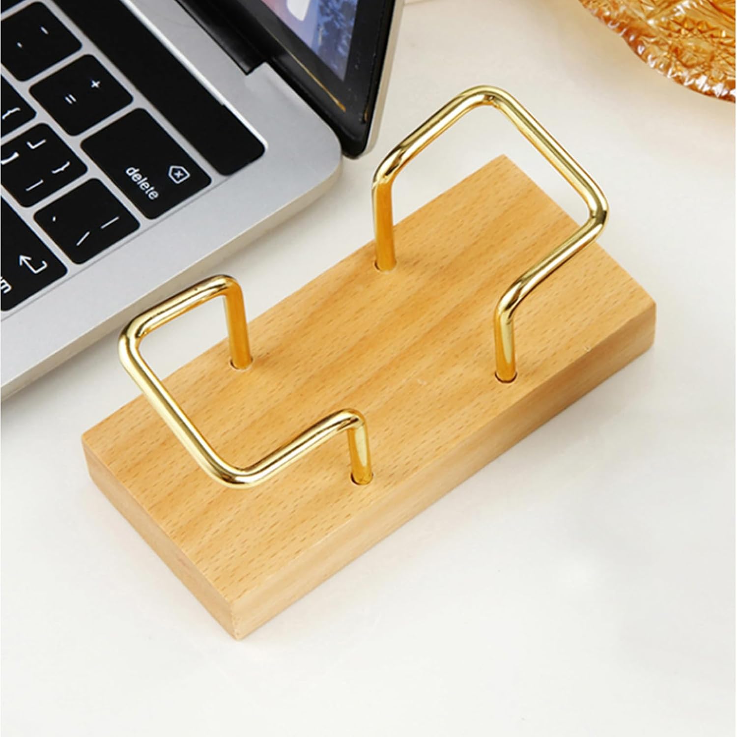 2PCS Wooden Business Card Holder for Desk,Creative Desk and Tabletop Display Stand for Office,Elegant Wood Card Stand Holder for Professional Use,Unique — image 3