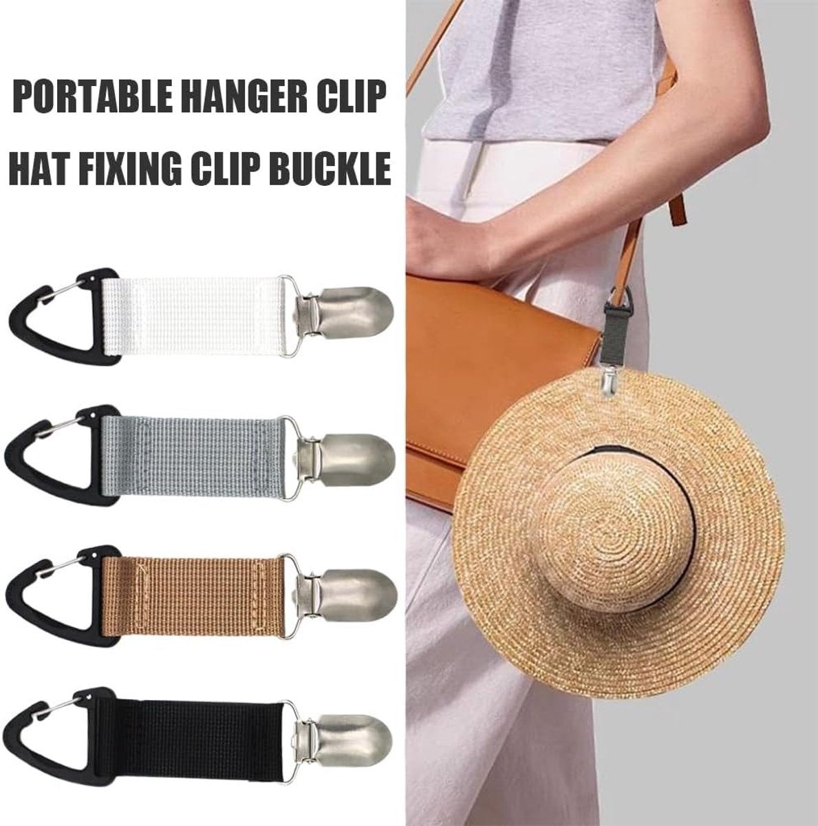 4 Travel Hat Clips - Dust Clips - Hands-Free Hat Holder - Outdoor Bag Accessories - Elastic Hat Clip - For Travel Bags, Backpacks, Wallets, Luggage Bags — image 4