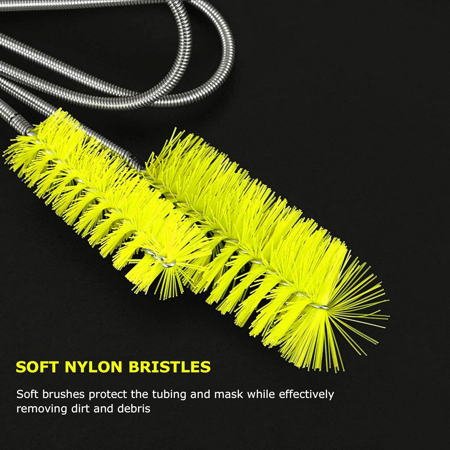 CPAP Tube Cleaning Brush-7 Feet Flexible + 7 Inches Handy Stainless Steel Wire Bristle Brush- Fits for Standard 22mm Diameter Tubing — image 3