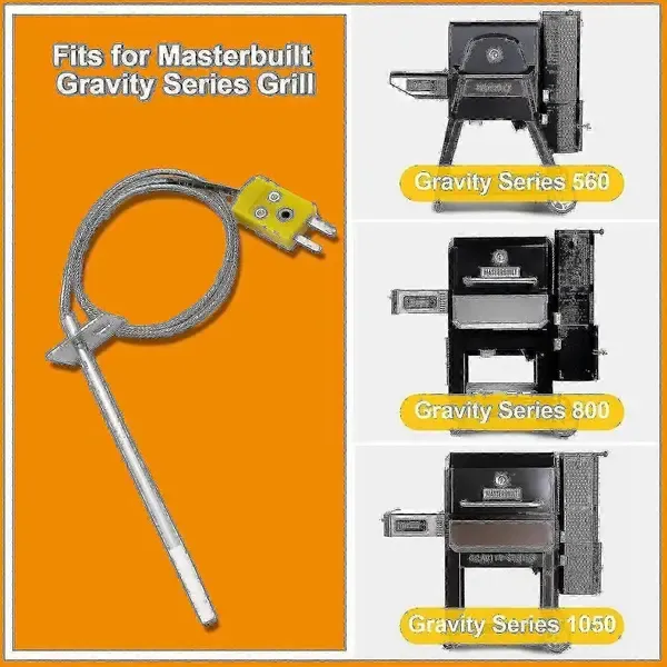 Temperature Probe Replacement for Masterbuilt Gravity Series 560, 800 and 1050, Stainless Steel Grill Sensor for Digital Smokers — image 4