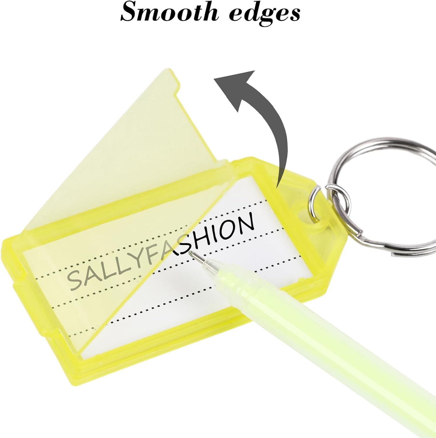 24 PCS Key Tags with Labels, Plastic Key Chain Tags with Transparent Covers and Split Rings for Luggage, Backpacks, Travel, Office, Item Identification — image 3