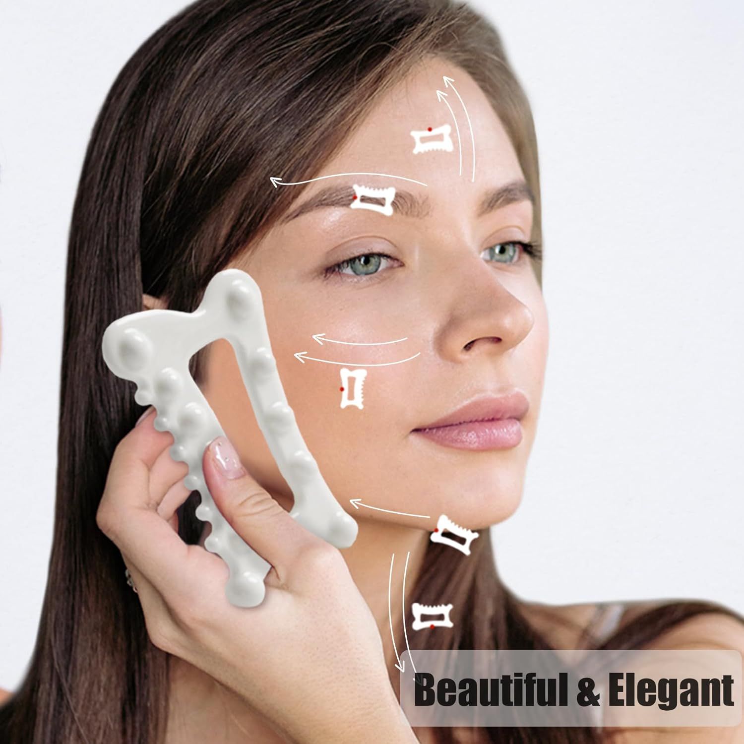 Advanced Ceramic Gua Sha Facial Tool, Skin Care Gift for Women Men, Face Body Guasha Massage Tool (Facial Massager) — image 2
