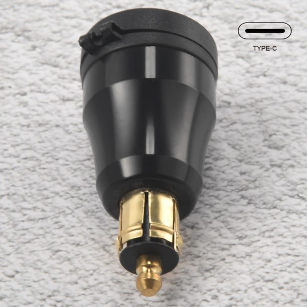 Motorcycle Waterproof Fast Charger with USB Type-C Port 12V/24V Qc3.0 Power Din Connector Black โ image 2