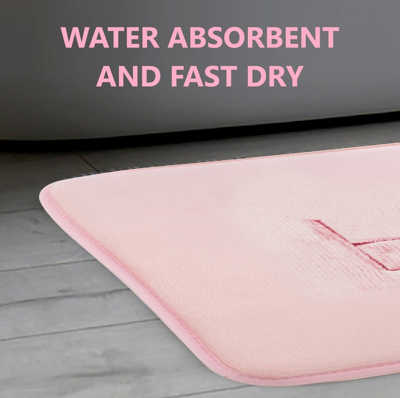 Extra Thick Memory Foam & Super Comfort Bath Rug Mat for Bathroom (60 × 40 cm, Pink) — image 5