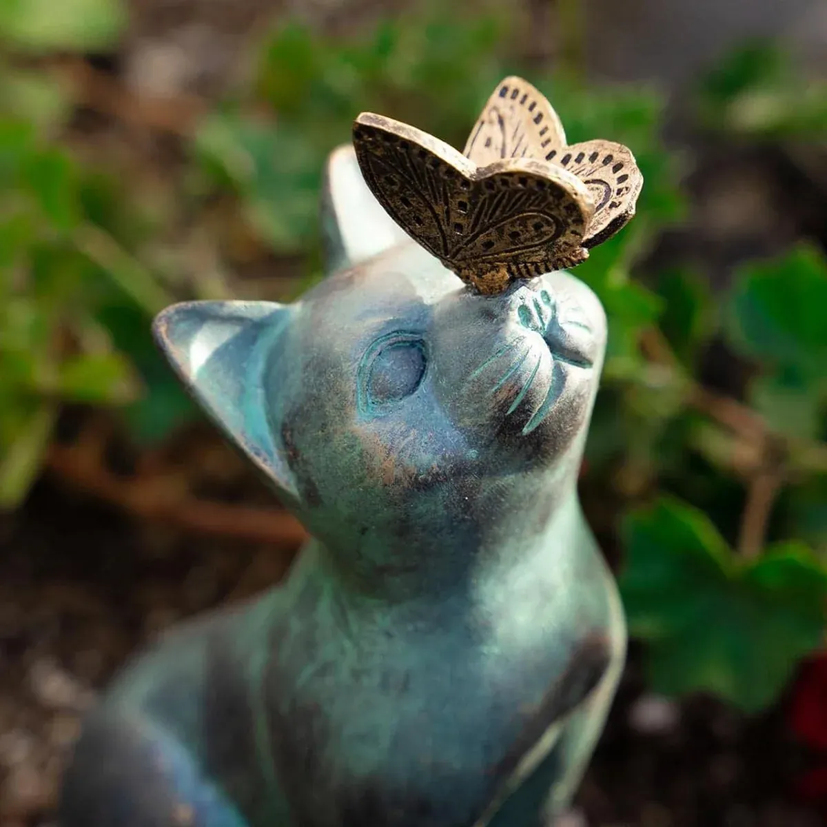 Beautiful Cat Statue With Rounded Back Garden Decor Ornament Outdoor Decoration — image 4