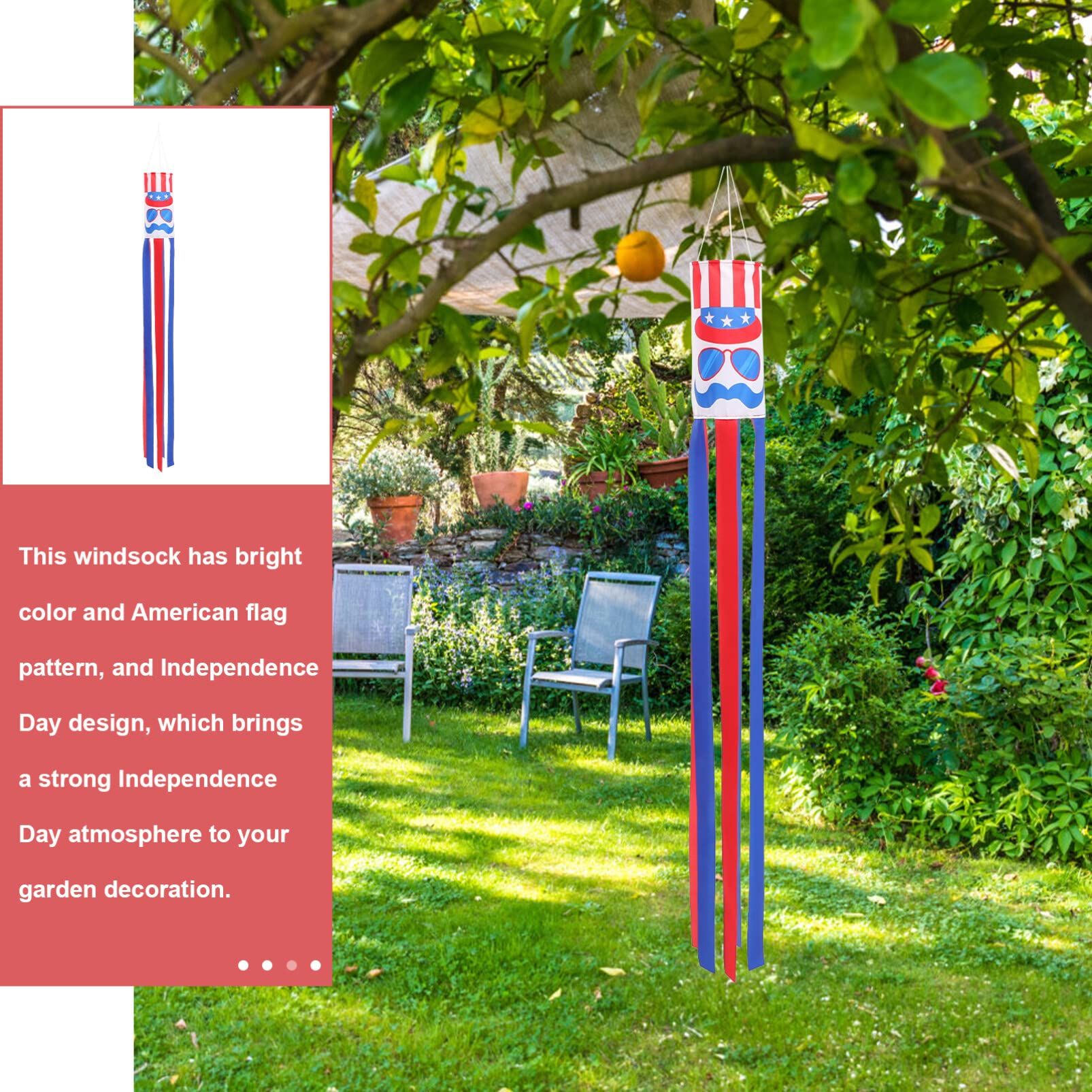 40 Inch American Flag Windsocks Hanging Decorations for 4th Of July Patriotic Party Memorial Day Veterans Day Decor โ image 3