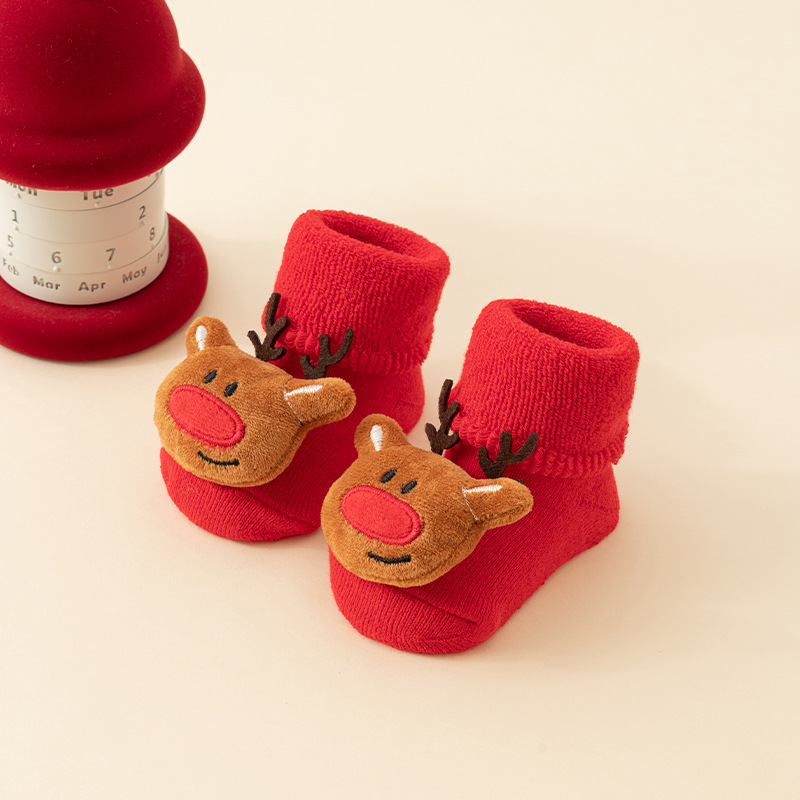 Baby Christmas Socks - Non-Slip Baby Socks - Warm House Socks - First Christmas - Santa Claus - Reindeer - Christmas Tree - Christmas Boots - Winter Booties โ image 4