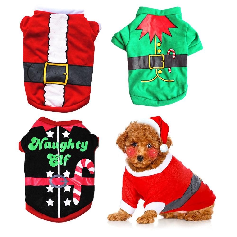 3Pcs Christmas Dog Cat T-Shirt Clothes Vest Puppy Pet Apparel Shirts - L — image 6
