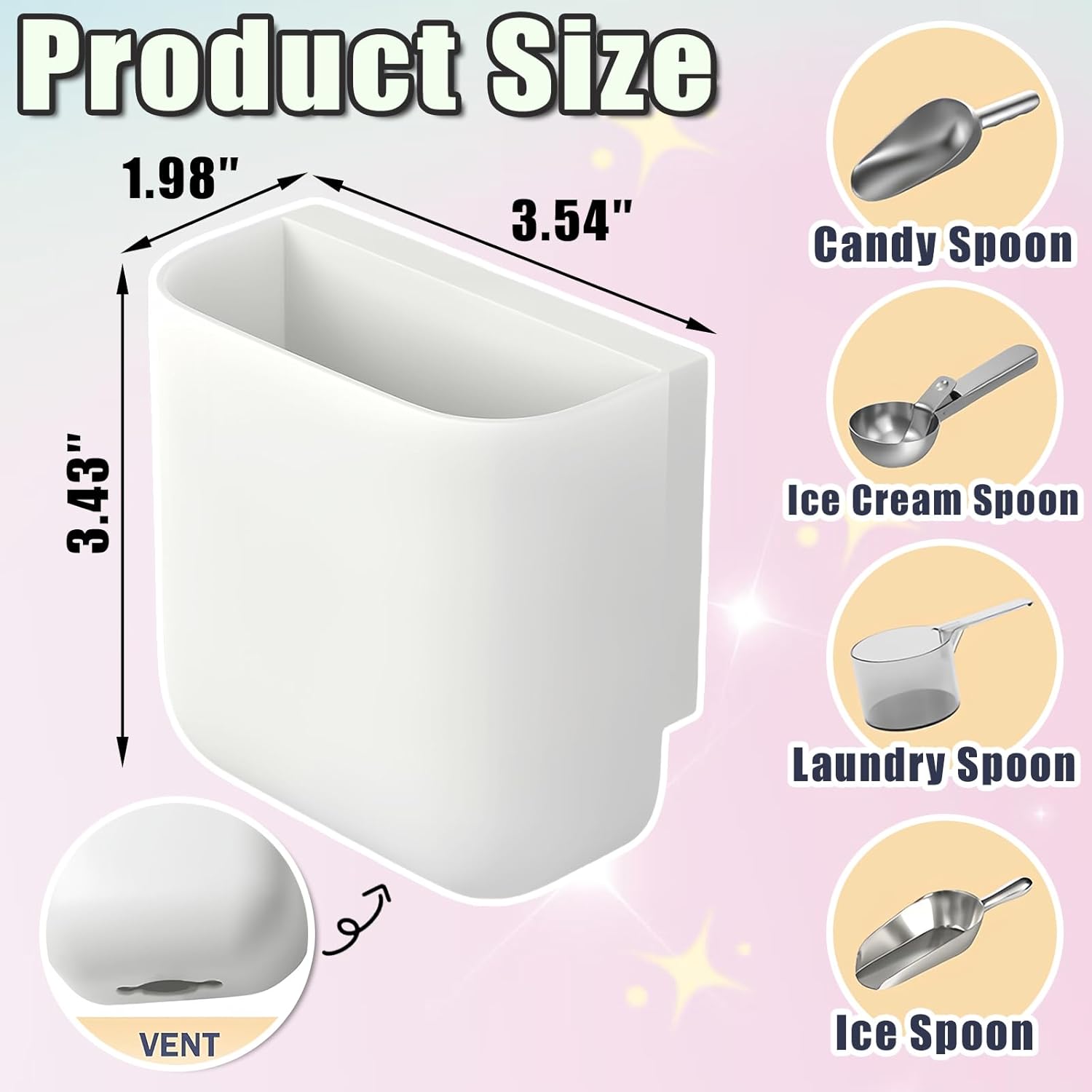 Ice Scoop Holder for Ice Machine Small Self-Adhesive Ice Scoop Holder for Ice Machine and Freezer Wall Mounted Storage Box for IceCream Scoops Keep Ice Scoops — image 2
