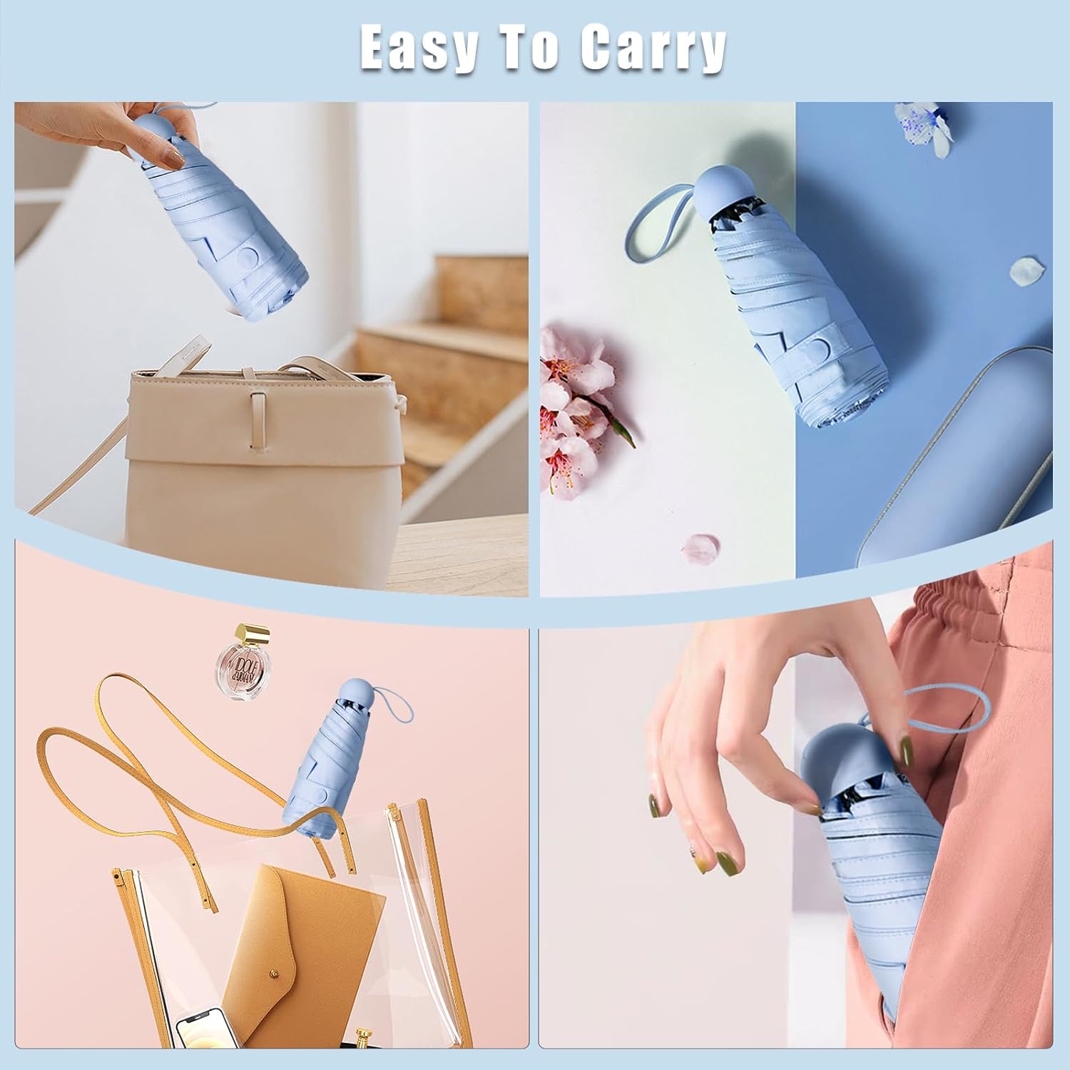 Travel Compact Rain Umbrella Lightweight Portable Folding Umbrella for Car Backpack Purse Men Women โ image 5