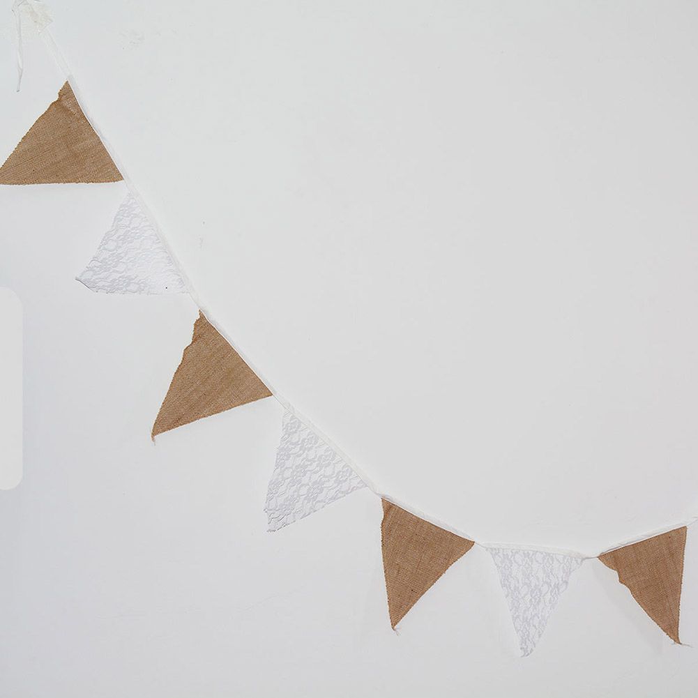 Burlap Triangle Banner Hanging Flags for Party Wedding Bridal Proposal Decoration 03 — image 5