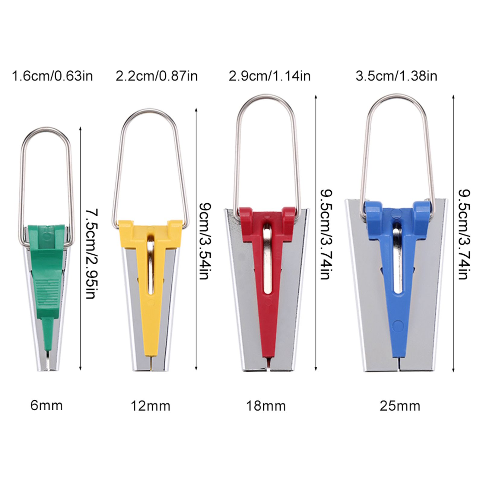 4 Size/set 6/12/18/25mm Fabric Bias Tape Maker Folder Kit DIY Sewing Quilting Binding Tool β image 2