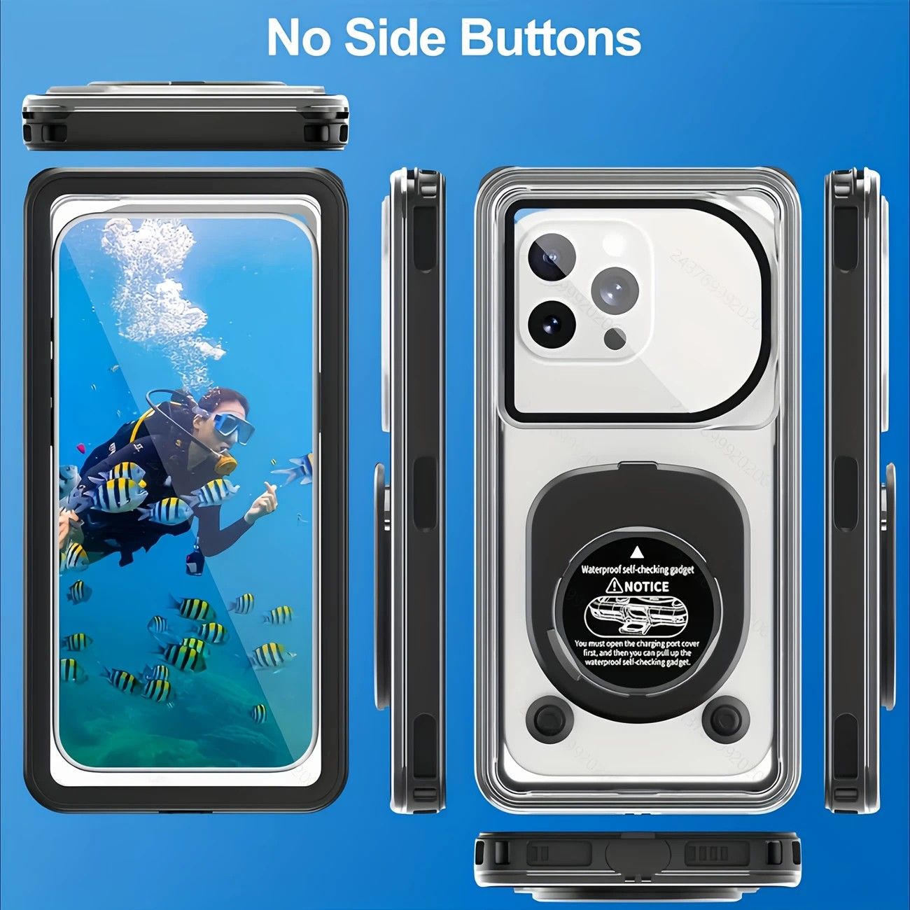 Newly Upgraded IPX8 Diving Phone Case, 15m Waterproof, 6.9-inch Universal, Surfing Swimming Underwater Photography, Shockproof and Scratch-Resistant.GREY WHITE โ image 4