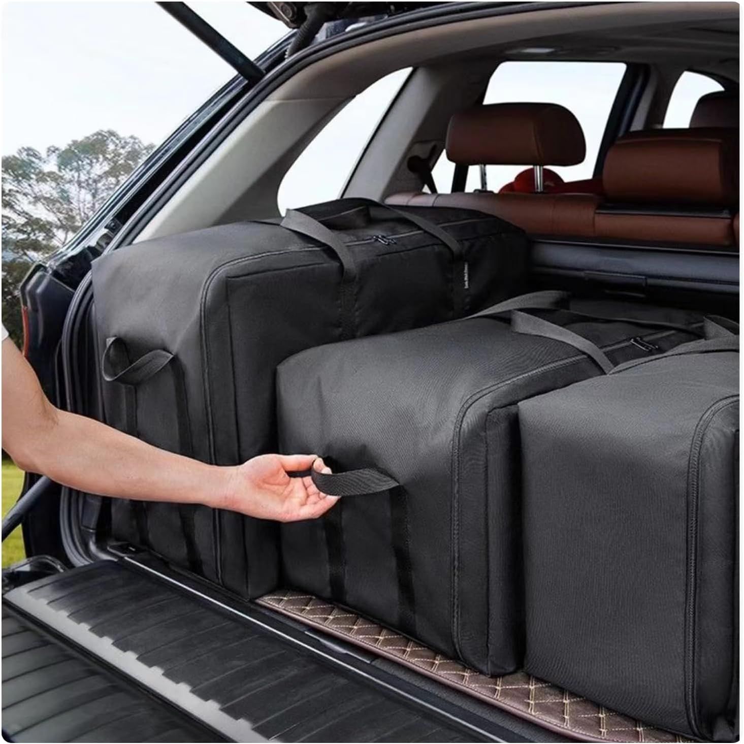 Foldable Heavy Duty Travel Duffle Bag, Sports Storage Bag for Camping, Hiking, Gym Equipment and Team Travel, Black, 70.1 x 30 x 25.9 cm โ image 5