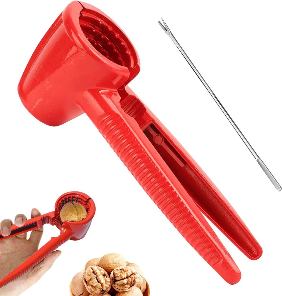 Nutcracker - Walnut Cracker - Nutcracker - Walnut Tongs - Kitchen Tongs Cutting Tool - Ideal for Walnuts and Hazelnuts - With Non-Slip Grip - For All Types of