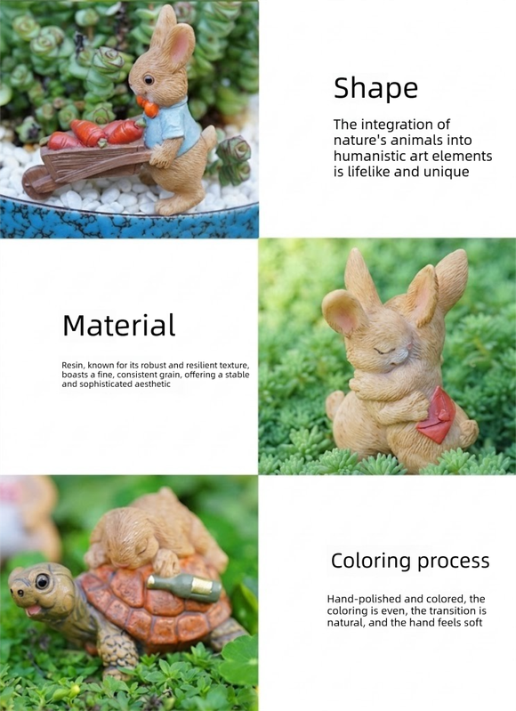 Garden Style "Apple Hedgehog" Succulent Planter Decoration – Cute Animal Figurine Resin Craft for Balcony and Pot Plant — image 3