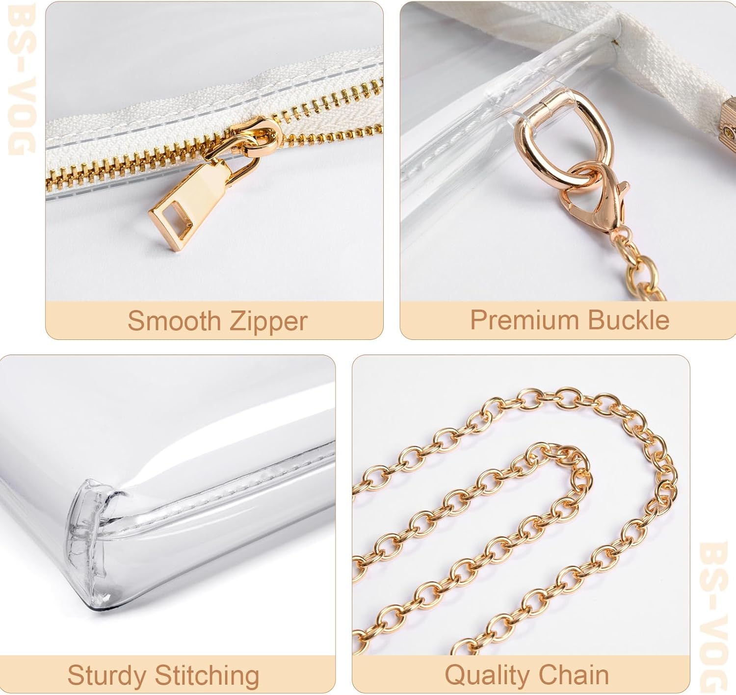 Clear Purse for Women - Stadium Approved Small Crossbody Bag with Zipper, Clear Stadium Bag for Concerts, Sports โ image 4