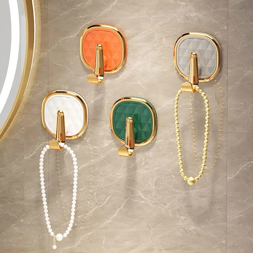 5 Pack Self-Adhesive Wall Hooks, No-Drill Strong Hold Towel and Bag Hooks for Kitchen, Bathroom, Bedroom and Entryway, Assorted Colours โ image 2