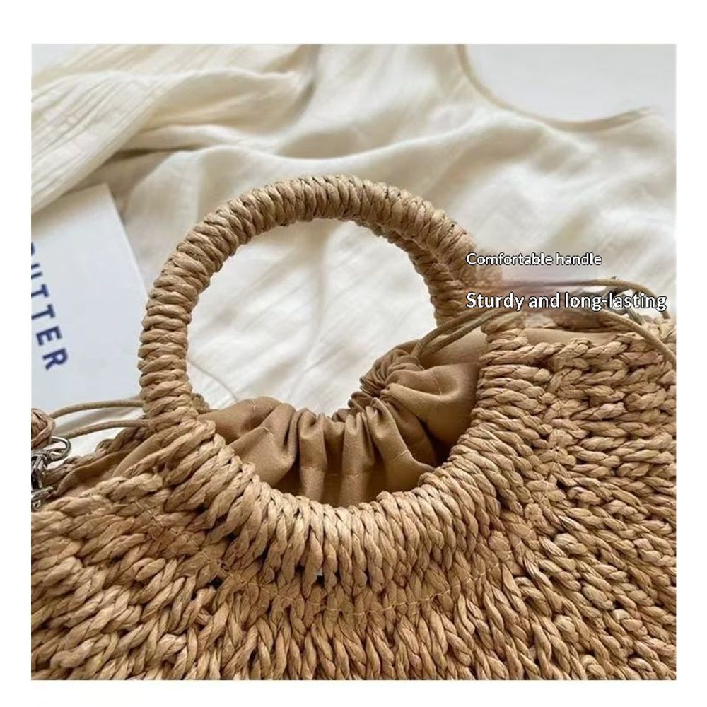 Beach Purse Straw Crossbody Bags for Women Straw Purse Beach Bag Woven Summer Purses for Women(brown) — image 3
