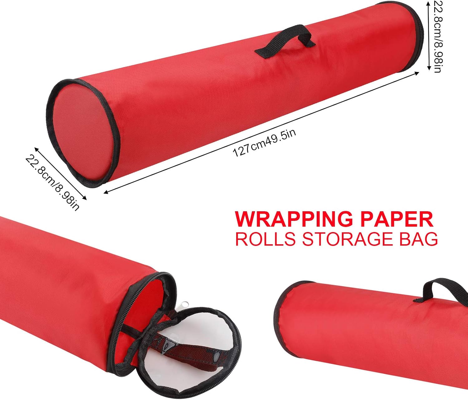 50inch Christmas Wrapping Paper Storage Bag Gift Wrap Storage Containers with Clear Lid Bed Storage Container for Holiday Storage of Gift Bags, Wrapping Paper — image 2