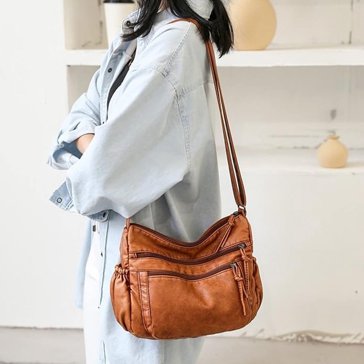 Handbags, small crossbody phone bag, mobile phone case, leather shoulder bag with wide strap — image 5
