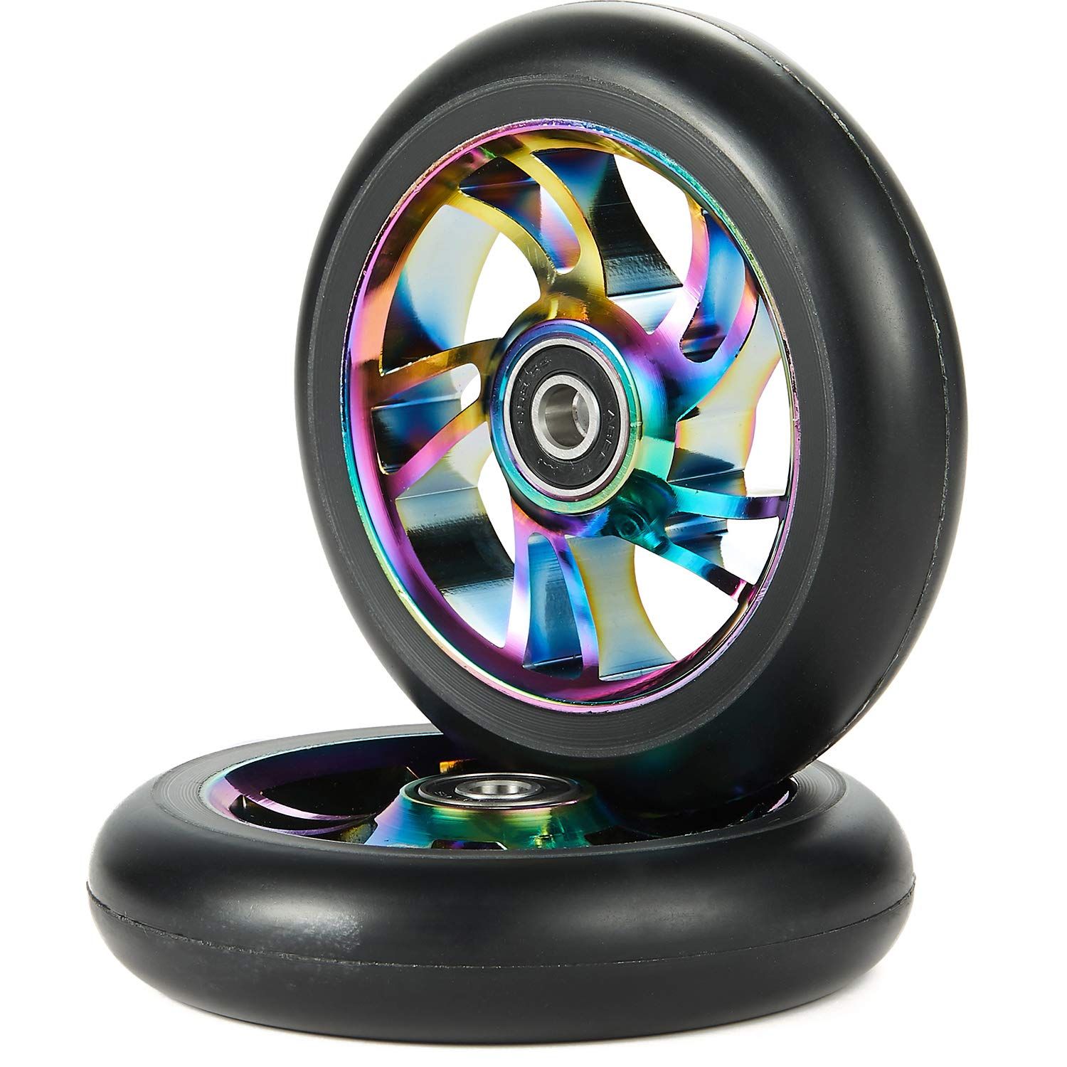 100mm Scooter Wheels - Pro Scooter Wheels 100mm Pair -100mm Metal Scooter Wheels Replacement - Pro Scooter Wheels 100mm