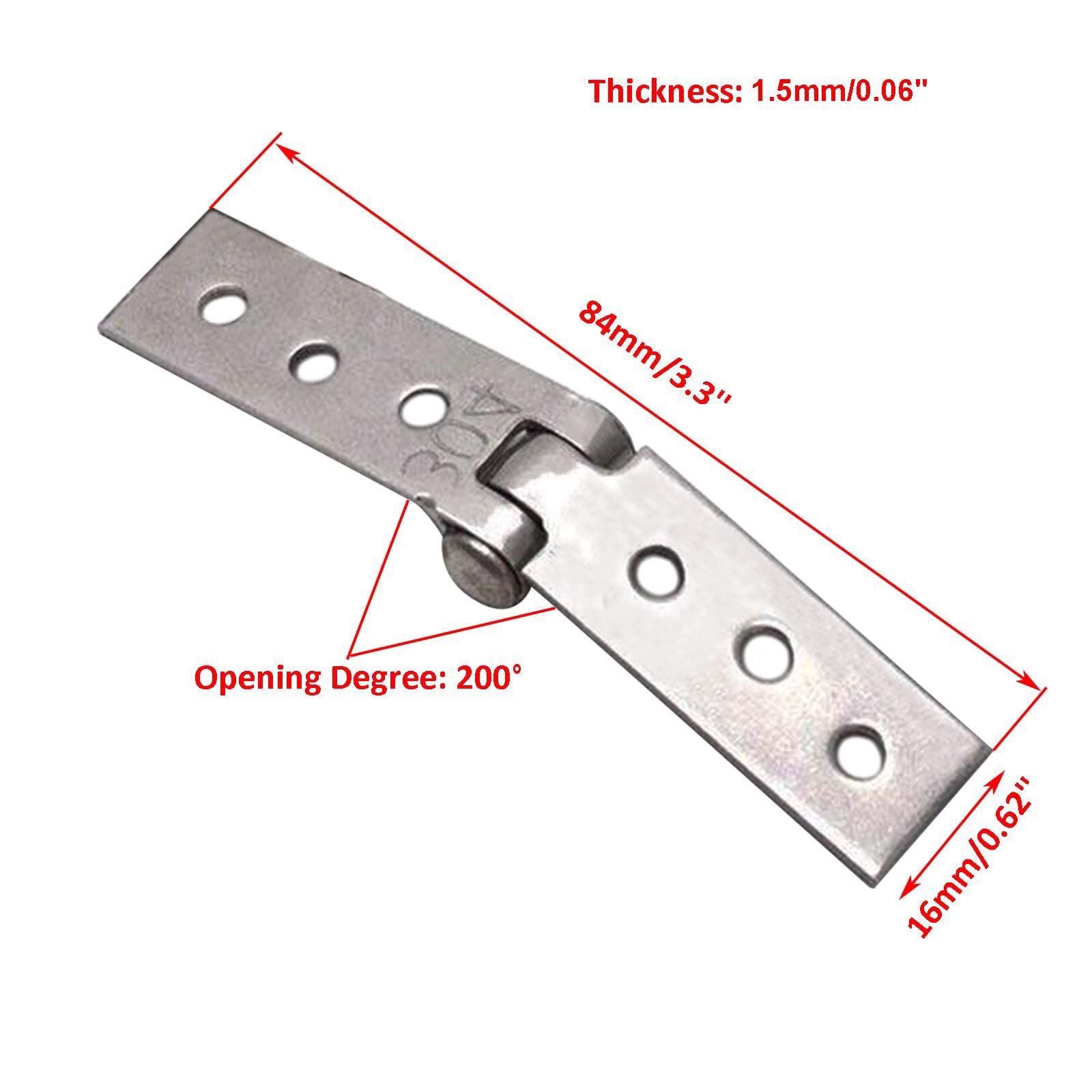 2Pcs 3 inch Silver Folding Butt Hinges Stainless Steel Furniture Door Window Hinges not easily deformed, long service life — image 4