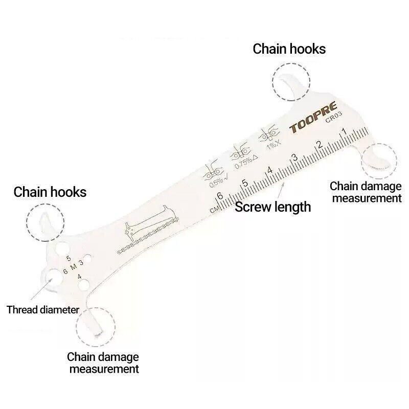 3 in 1 Bike Chain Wear Indicator Chain Hook Bolt Gauge Ruler Tool Stainless Steel — image 4