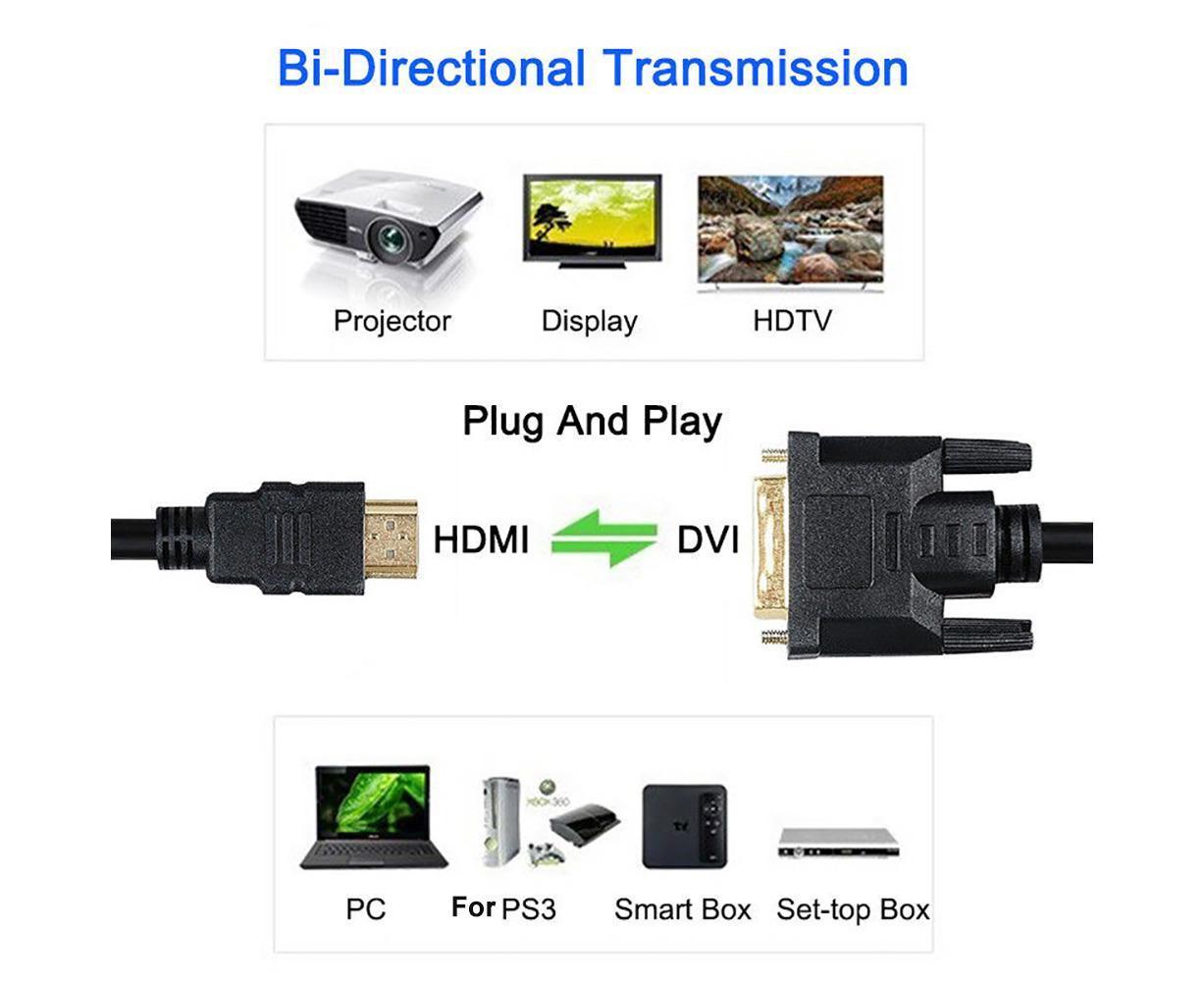 DOONJIEY High Clarity 1080P HDMI-compatible Male to DVI-D Male Bi-directional Adapter Cable for HDTV โ image 4
