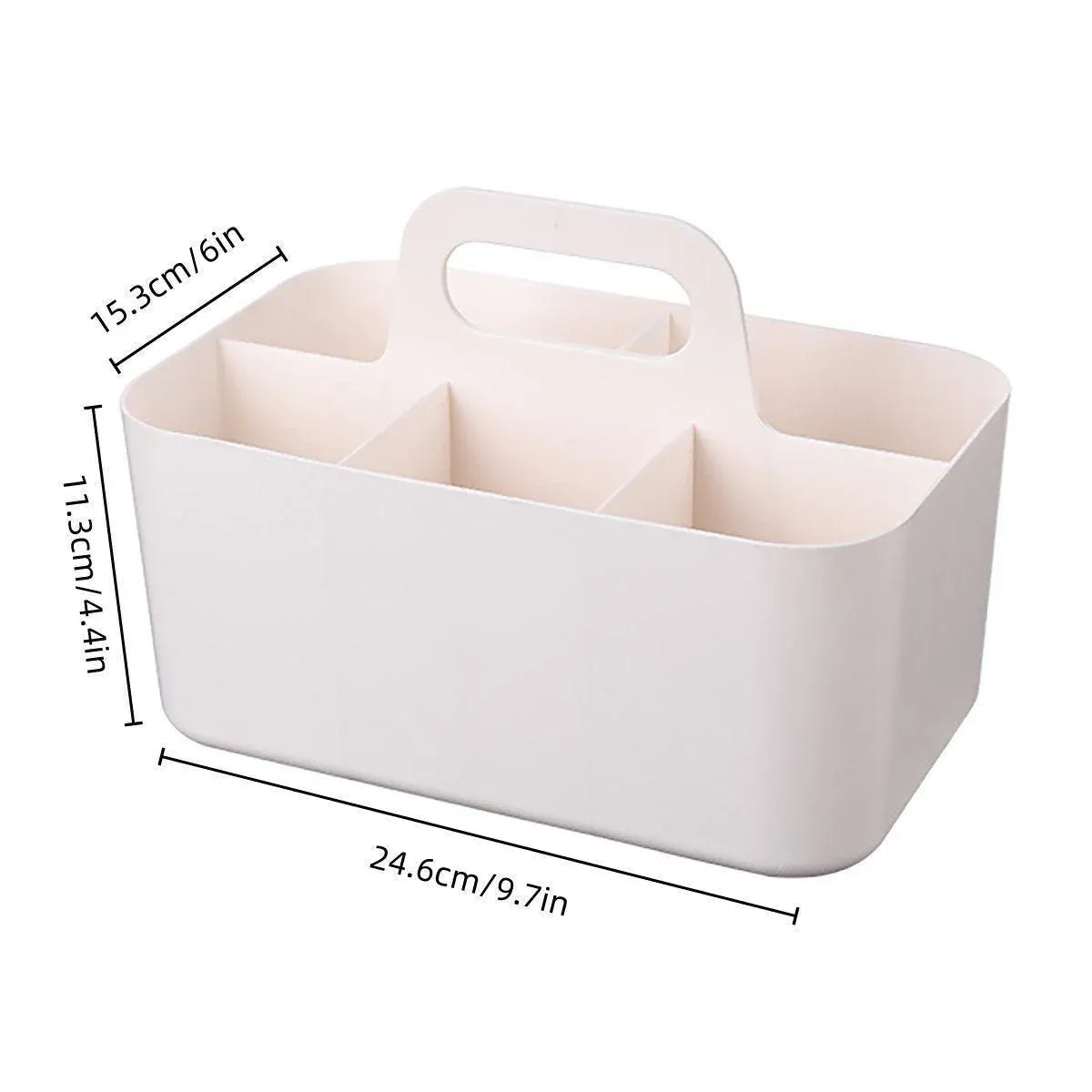Multi Functional Desktop Organizer Compartmentalized Storage Box Portable Basket - Pink — image 4