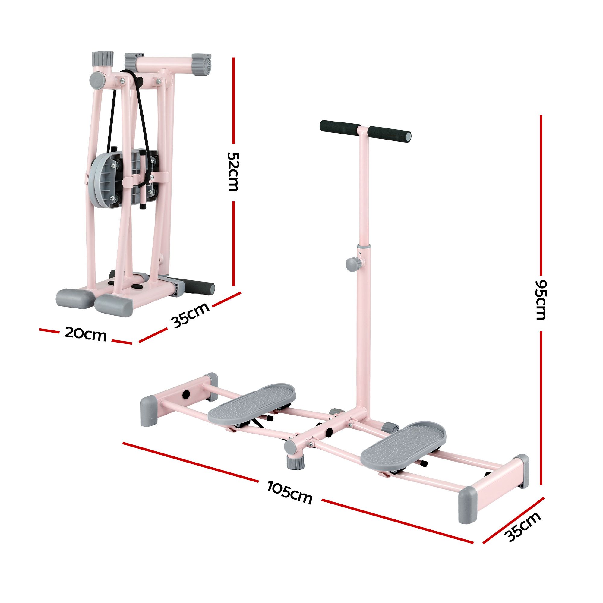 Everfit Foldable Ski Exercise Machine Leg Thigh Trainer Home Fitness Cardio Pink โ image 2