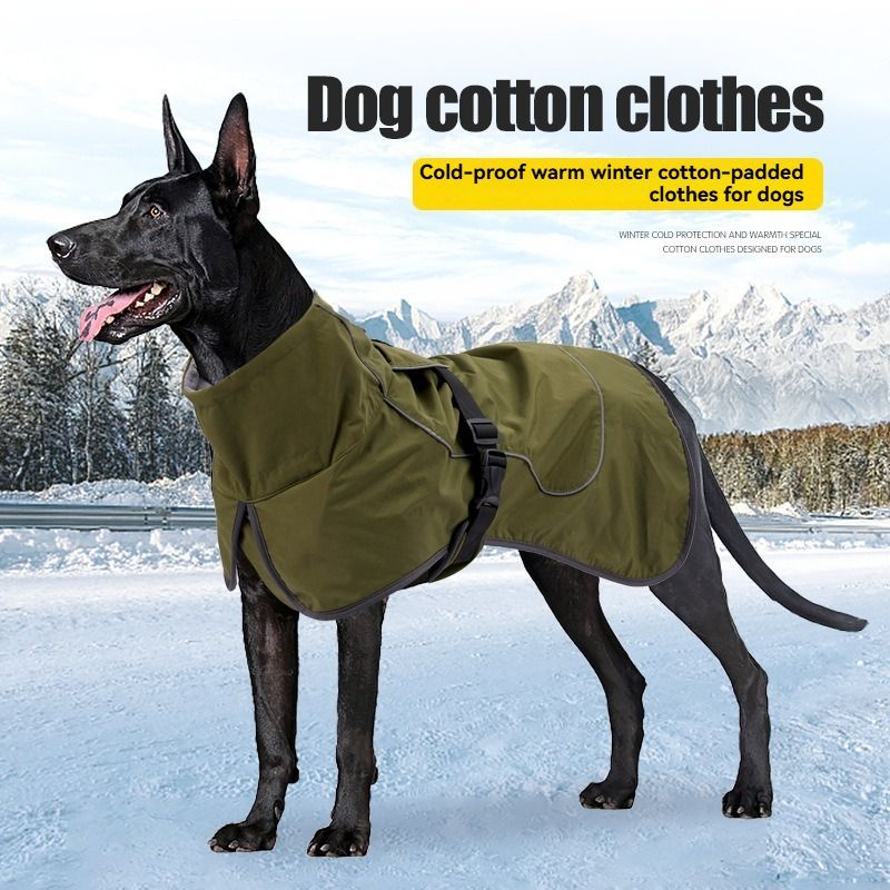 Dog Coat Warm-Lined Waterproof Medium-Large Dog Reflective Dog Coat Winter Dog - Black - Size L-20-26kg — image 3