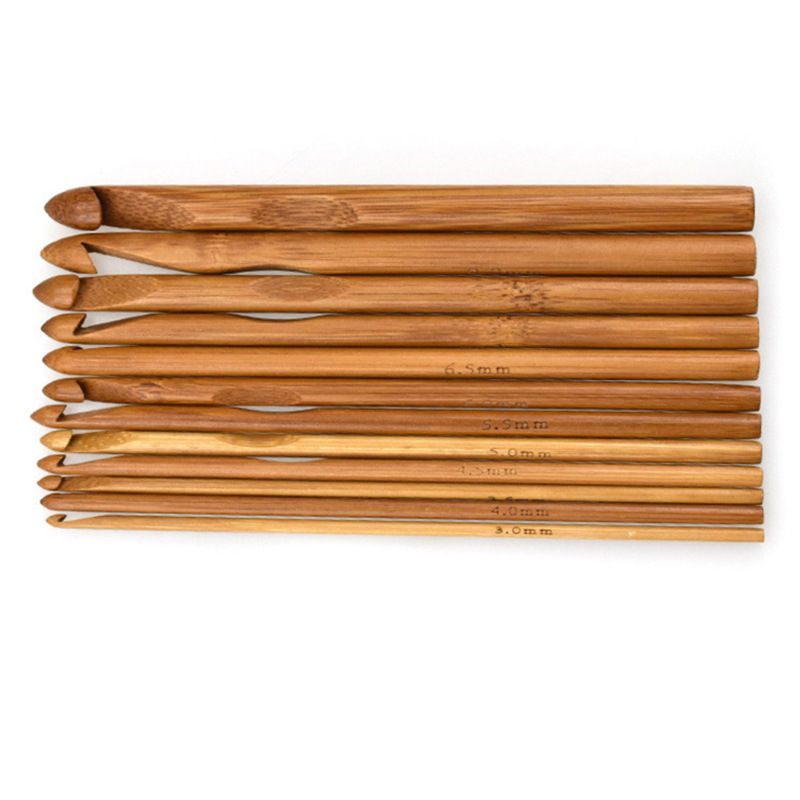 Crochet Hooks Set, 12pcs Bamboo Crochet Hook Knitting Needle DIY Weave Tools Sewing Accessories Sweater crochet โ image 3