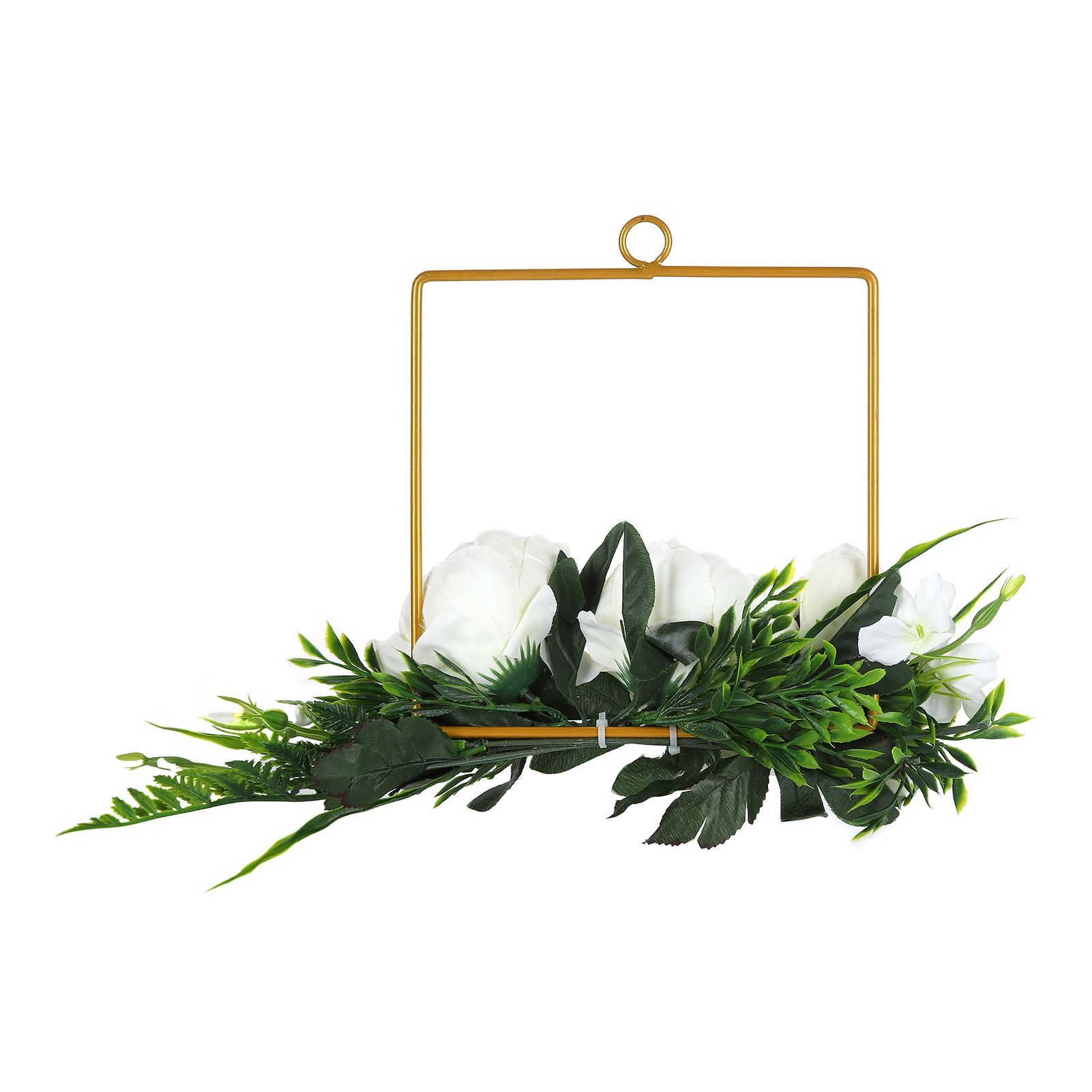 Artificial Metal Wreaths Wedding Wreaths Fake Flowers Decoration for Wedding Ceremony Anniversary Party — image 3