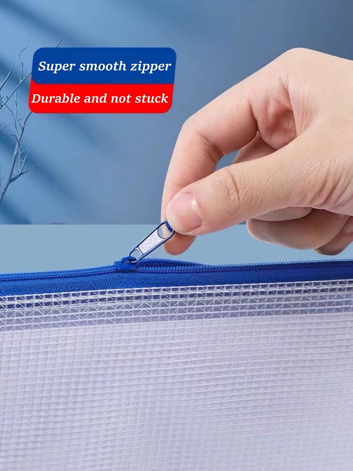 A5 Plastic Wallet Map Zip Closure Document Bag Files Zip Closure for Office Home School Supplies 5 Pieces — image 6