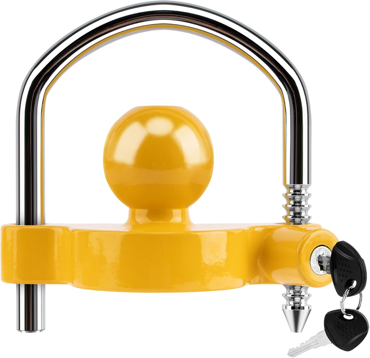 Trailer Coupler Lock Universal Adjustable Heavy-Duty Steel Trailer Hitch Lock, Anti Theft Trailer Ball Lock Towing Lock for Towing Trailer Security Fits