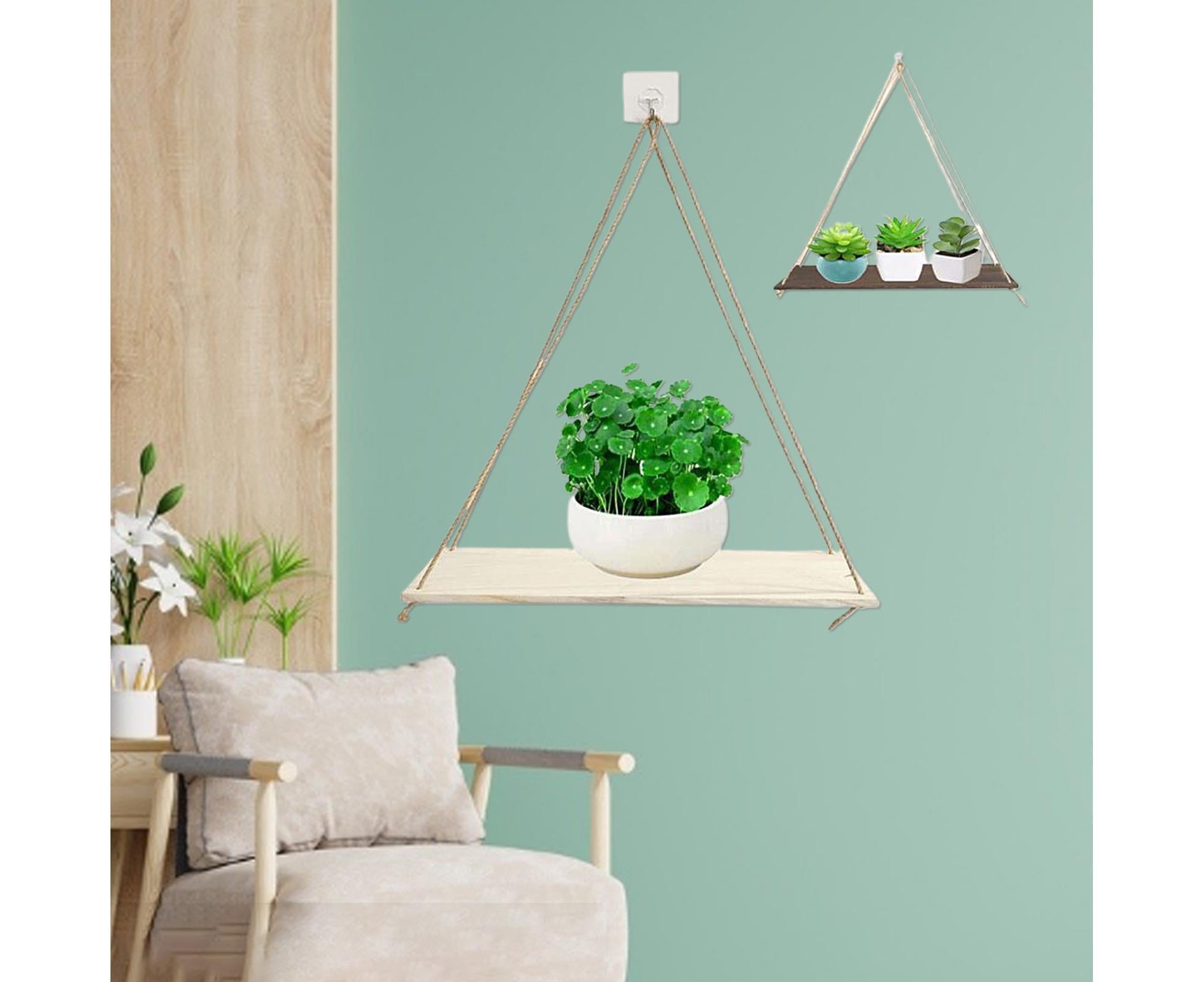 Home Plant Bonsai Photos Frame Wood Window Wall Hanging Shelves Storage Rack- S — image 4