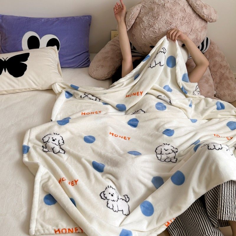Honey pocket Milk Blanket Polyester 100x150cm Polka dot puppy 150*200cm