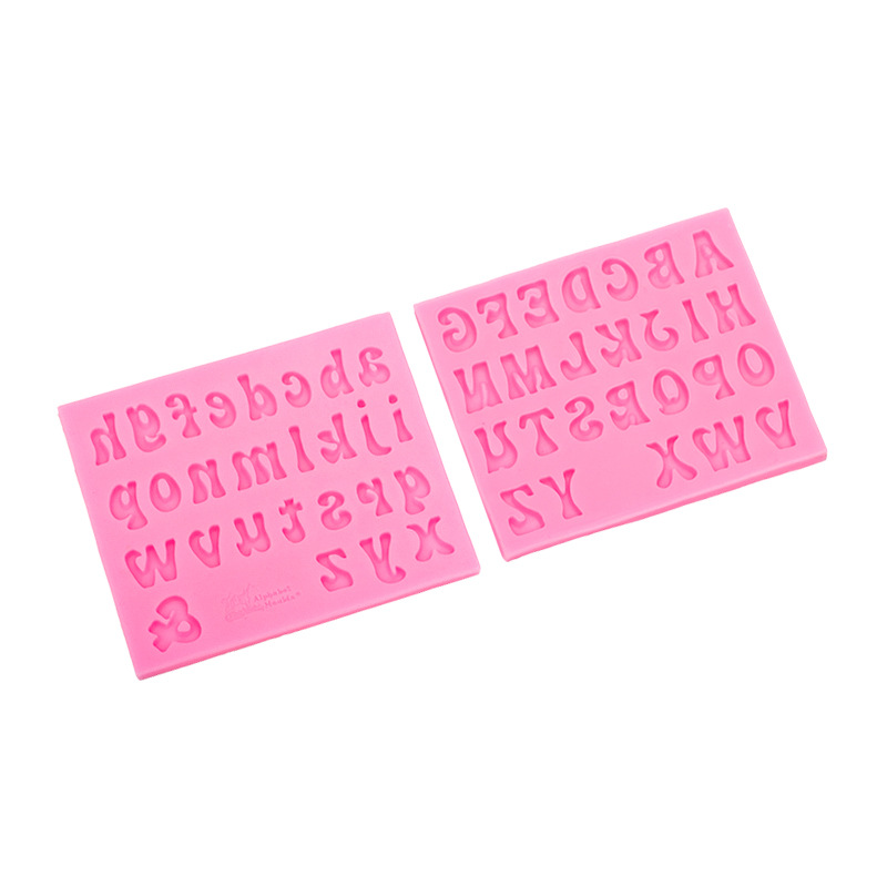4-Pack Pink Alphabet & Numbers Silicone Fondant Molds - Heat Resistant Cake Decoration & Resin Crafting Tools โ image 3