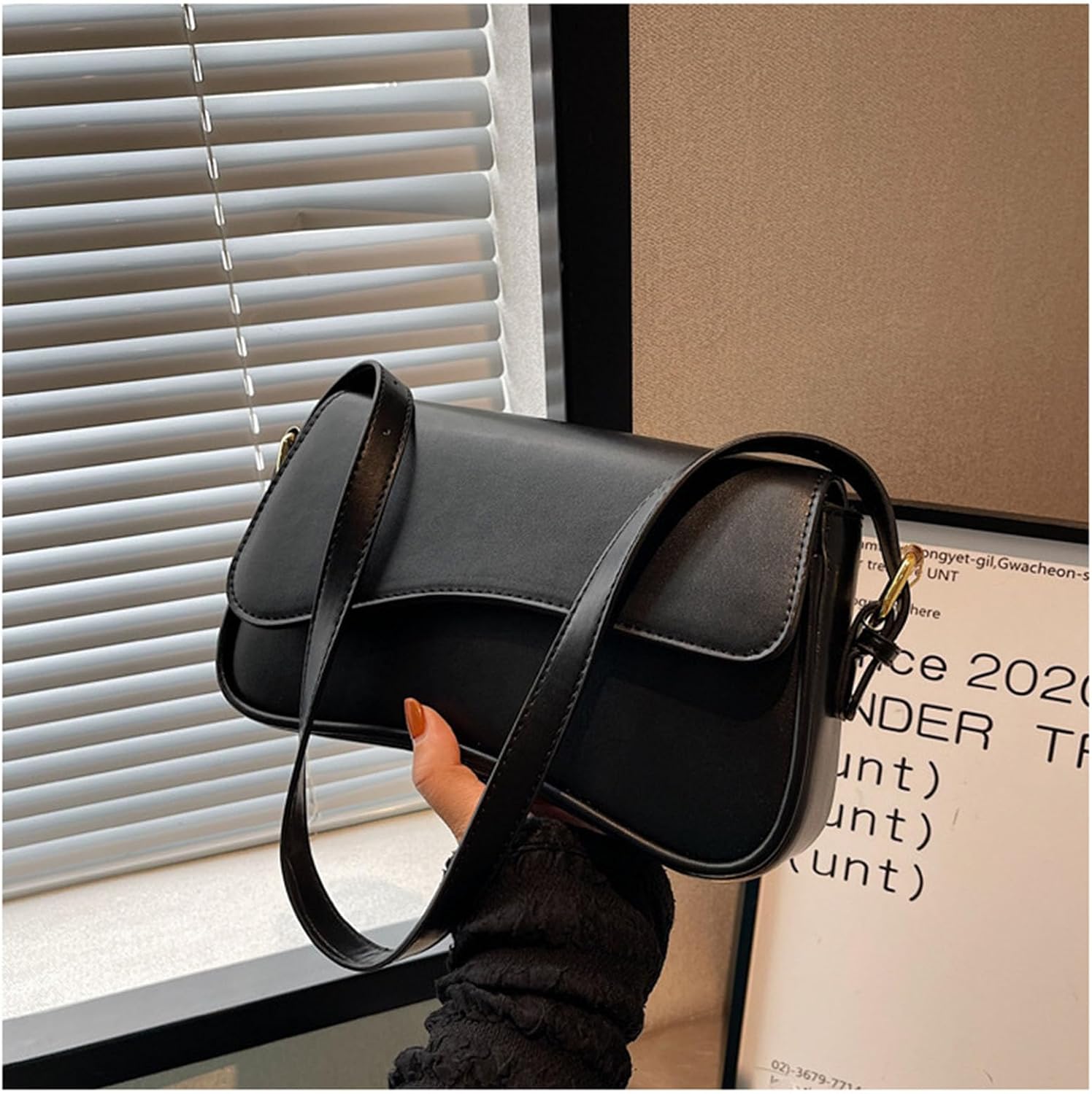 Women's Crescent Shoulder Bags Retro Y2k 90s Hobo Handbags Top Handle Faux Leather Underarm Bag Fashion Clutch Purses — image 6