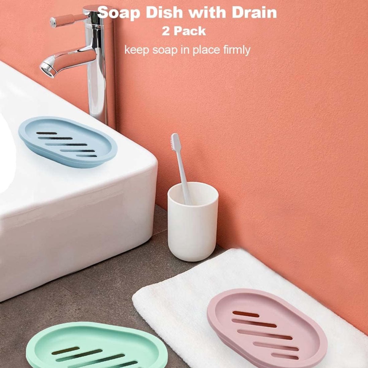 4-Piece Double-Layer Soap Holder - Soap Dish - Soap Holders - for Shower Soap Dish - Small Soap Dish - Portable Bar Soap Case - with Drain - Soap Dish โ image 5
