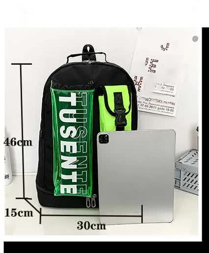 Orange And Black Stylish Sports Backpack with Contrast Pockets - Unisex Gym Bag for Badminton & Tennis — image 4